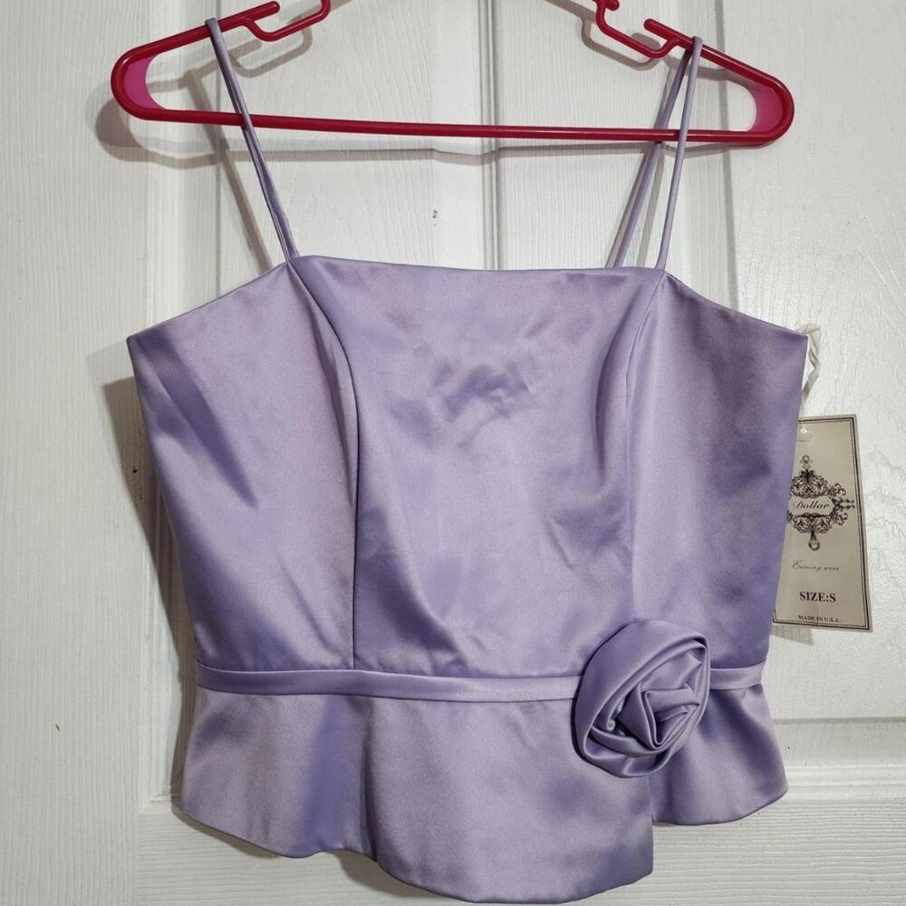 Y2K Purple Satin Floral Bustier